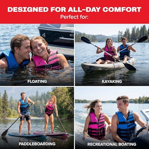 Airhead Trend Life Jacket for Adults & Kids - USCG Approved Life Vest for Men, Women, Youth & Child, Watersports Vest for Boating, Tubing & Swimming