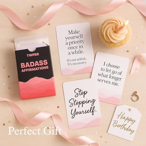 Badass Affirmation Cards for Women – 100 Daily Motivational Inspirational Cards for Self Care Positive Healing– Funny Birthday Gifts for Her Friends Teens