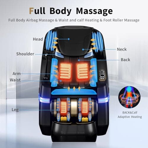 Full Body Zero Gravity Massage Chair, 51'' SL Track with 3 Levels Zero Gravity & Body Scan, 20 Auto Massage Programs, 3D Shiatsu Deep Tissue Massage, Foot Rollers, Airbag, Heating, Yoga Stretch