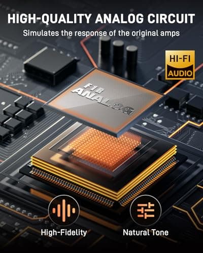 Flatsons F1R Mini Guitar Headphone Amp, Distortion Timbre Electric Guitar Headphone Amplifier with 3.5mm Earbud/AUX Jack, Classic Rock Tone Portable Amp for Silent Practice Indoor Travel Night