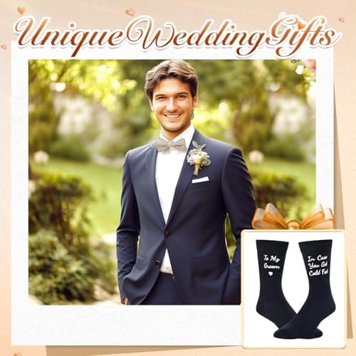 Zmart Wedding Gifts for Groom - Wedding Socks for Men, Engaged Socks, Groom Gifts from Bride