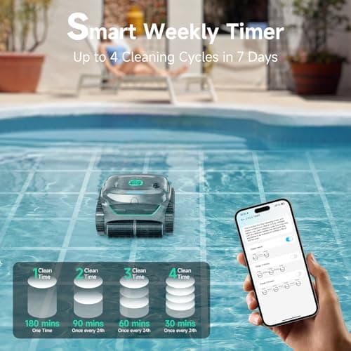 WYBOT C2 Cordless Robotic Pool Cleaner, Dual Filtration, Pool Vacumm Robot for Wall & Waterline Cleaning, Up to 180 Mins Runtime & Scheduling, Smart Navigation, for Inground/Above-Ground Pools