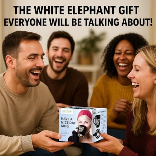 Decodyne Funny Coffee Mug, Gag White Elephant Gifts for Adults and Coworkers - Perfect for Christmas, and Novelty Gifts, Middle Finger Mug, 14 Ounce (Black) B076PJ1JSG