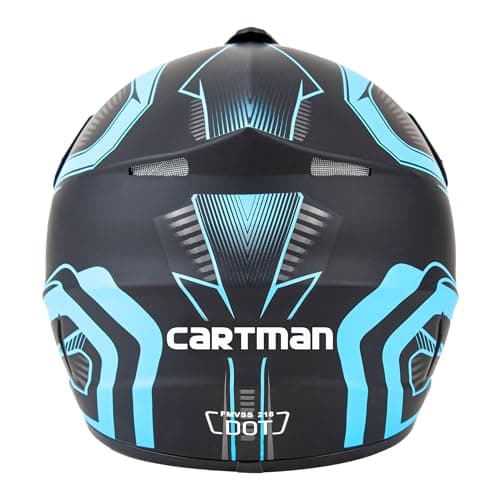 CARTMAN Adult Dirt Bike Helmets Motocross ATV Dirtbike Offroad Full Face Motorcycle Helmet, DOT Approved Matte Black and Blue
