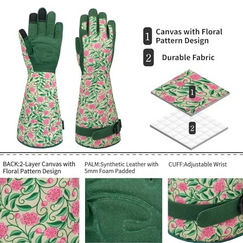 Thorn-proof Gardening and Garden Gloves,Durable Long Rose Yard Work Glove,Gifts for Men Women,Touchscreen