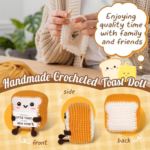 A Little Toast to Your New Home - Mini Handmade Crochet Toast, Funny Housewarming Gifts New Home New Apartment, House Warming Gifts New House for Women Men Friend B0FCB6HYL9