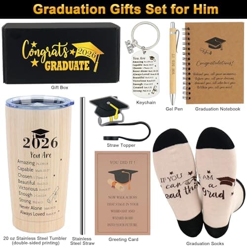 Masters Degree Phd Graduate Gifts Basket for Son, Grad Gift for Men, Male Congratulation Present for Class of 2026 Graduates Graduation Gifts for Boys Him, High & Middle School College Graduation Gift B0GVQCKCYD