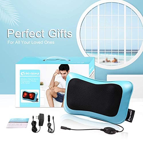 Mo Cuishle Electric Shiatsu Back Massager with Heat - Powerful 3D Kneading for Neck, Shoulder, Lower Back Pain Relief - Ergonomic Design for Home, Office, & Car - Gifts for Women, Men, Mom & Dad