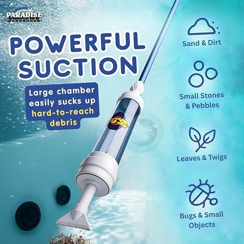 Rola-Chem 6250 Paradise Power Spa Vacuum – Manual Spa Vac for Hot Tub, Pool Stairs & Spas – Cordless Hot Tub Vacuum Cleaner with Telescopic Handle – Powered by Physics