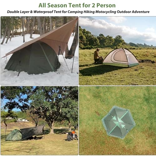GEERTOP Ultralight 2 Person Backpacking Tent 4 Season Waterproof Camping Tent Double Layer Cold Weather Easy Set Up Tents for Family Camp, Hiking, Hunting Outdoor Mountaineering Travel