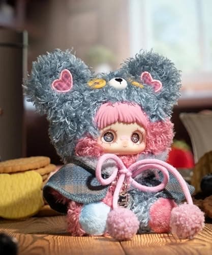 CALEMBOU Plush Blind Box Pendant, Kawaii Maymei Tiny Bear Cookie Series Stuffed Blind Box Keychain, Kawaii Mystery Vinyl Plush Bag Charms Collectible for Birthday Christmas B0FZ94D196