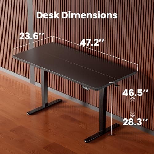 ErGear Height Adjustable Electric Standing Desk, 48 x 24 Inches Sit Stand up Desk, Memory Computer Home Office Desk, Black