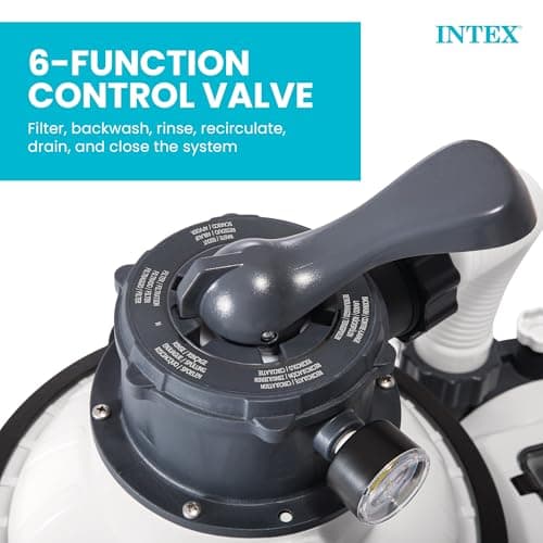 INTEX 1,500 GPH Krystal Clear Sand Filter Pump for Above Ground Pools, Swimming Pool Pump with Automatic Timer - Improved Circulation, Filtration, & Clarity