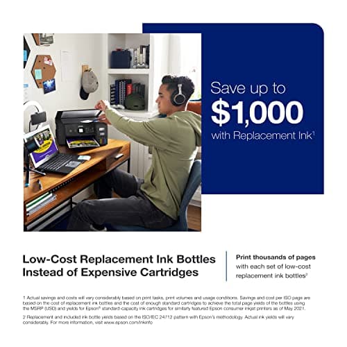 Epson EcoTank ET-2800 Wireless Color All-in-One Cartridge-Free Supertank with Scan and Copy, The Ideal Basic Home Printer - Black