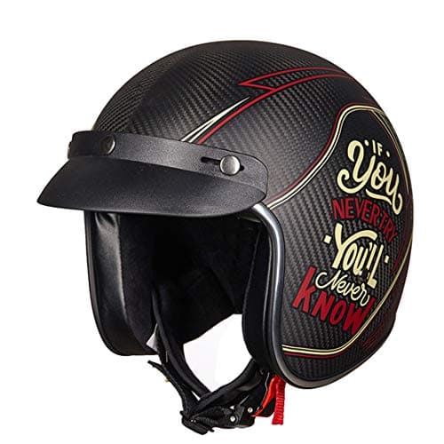 VCOROS Helmet Peak Shield Open Face Retro Motorcycle Helmet Sun Shade Protector Black Peak Shield