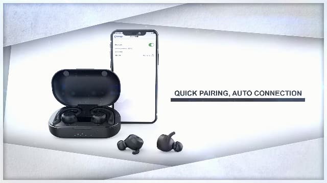 APEKX Bluetooth Headphones True Wireless Earbuds with Charging Case IPX7 Waterproof Stereo Sound Earphones Built-in Mic in-Ear Headsets Deep Bass for Sport Running Black