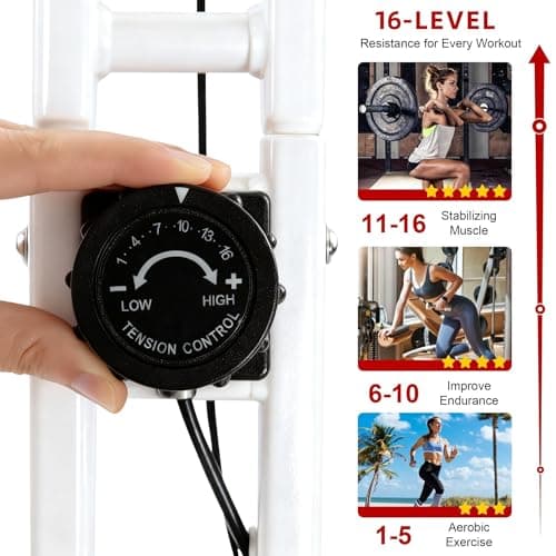 BARWING Stationary Exercise Bike for Home Workout, 5 IN 1 Foldable Indoor Cycling Bike for Seniors, 350LB Capacity, 16-Level Magnetic Resistance, Seat Backrest Adjustments