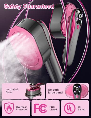 Travel Steamer for Clothes, 1200W Portable Handheld Steamer for Clothes, Portable Steam with LCD Display, 10s Fast Heat-Up, 2-in-1 Powerful Wrinkle Remover for Home & Travel