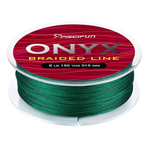 Piscifun Onyx Braided Fishing Line, Superline Abrasion Resistant Braided Lines, Zero Stretch Super Strong, Low Memory, Fast Water Cutting PE Fishing Lines, 6lb-150lb