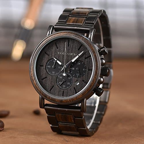 2win Engraved Wooden Watch for Boyfriend My Man Fiancé Husband Customized Personalized Wood Watches for Men Birthday Anniversary Personalized Watch
