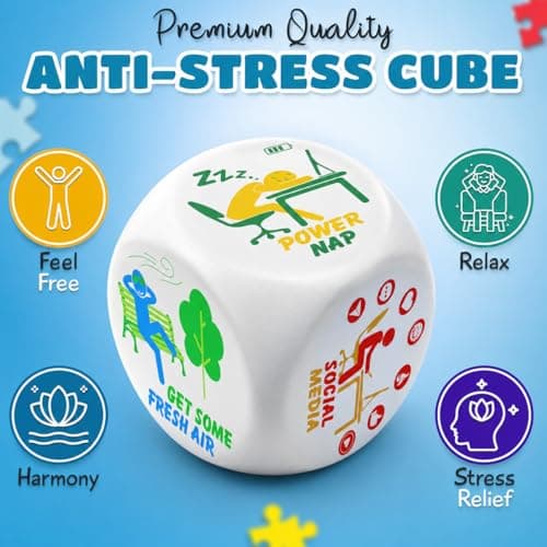 Stress squishy cube for office anxiety fidget breaks; funny coworker gift and white elephant gift for men and women Stress Cube – Squishy Fidget Toy for Adults, Quiet Stress Relief Desk Toy B0DRW6W926
