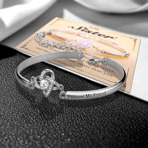 iJuqi Sister Christmas Gifts from Sisters - Big Middle Little Sister Bracelet Birthday Gifts