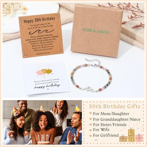 TONY & SANDY Friend Gifts for Women, Unique Birthday Gifts for Women, Sister Gift from Sister, Wave Bracelet, Christmas Stocking Stuffers for Woman Female, Bestie Friendship Bracelets B0FLY9MSD9