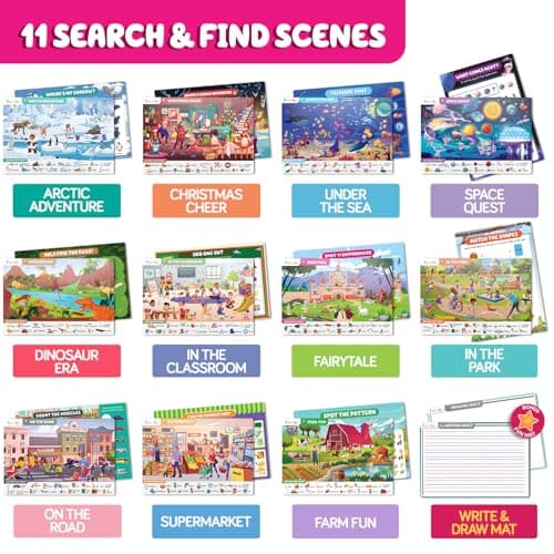 Search and Find for Kids & Toddlers - Preschool Learning Activity Book, Art and Craft Supplies, Seek Find Games, Birthday Gifts for Girls & Boys, Educational Toys for Ages 3, 4, 5, 6 Year Old