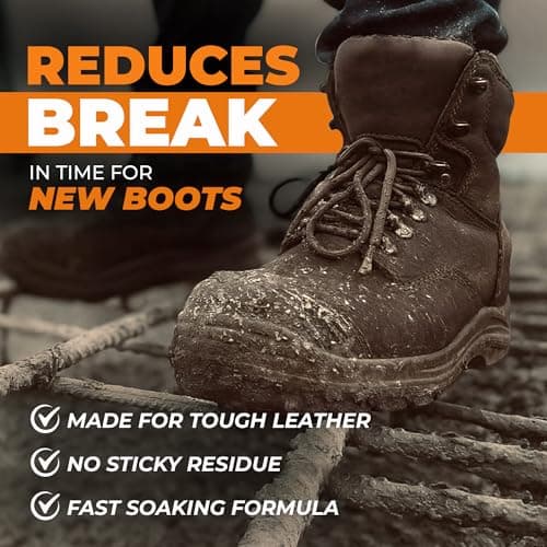 Leather Boot Oil for Work & Cowboy Boots – Deep-Conditioning Formula, Restore and Protects Dry, Cracked Leather, Complete Boots and Shoes Conditioner Care Kit w/ Applicator & Polishing Cloth 8oz