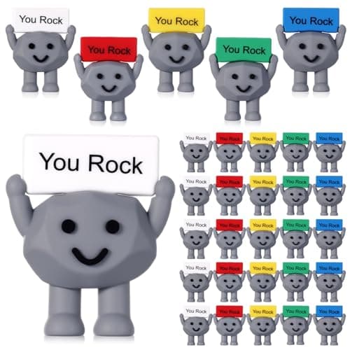 Tiny Figurines to Hide, Miniature Gifts with Motivational Quote, Birthday Encouragement Gifts for Coworker Staff Desk Decor Gejoy 25 Pcs Mini Rubber You Rock Toys You Rock Tiny Positive Figures B0DZCVB7QV
