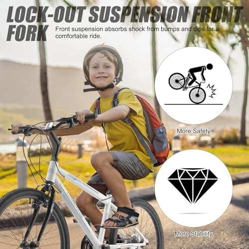 Ktaxon 20/24/26 Inch Mountain Bike, 7/21-Speed Adult Bicycle with Sturdy Steel Frame, Front Suspension, Excellent Twist Shifting, Easy to Assemble and Stylish Cool Look for Men Women