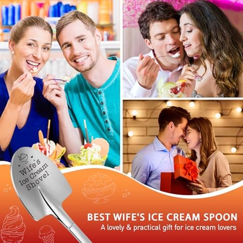 Wife Stocking Stuffers White Elephant Gifts, Romantic I Love You Gift for Her Valentines Mothers Day, Wifes Ice Cream Shovel Wife Gift from Husband, To My Wife Christmas Anniversary Birthday Gifts Her B0DY7GNQ58