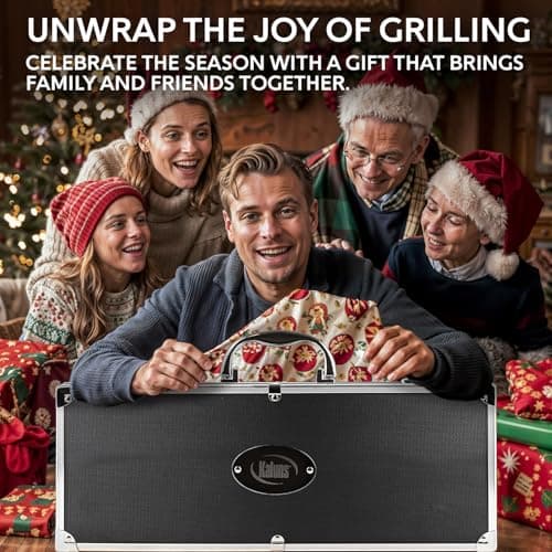 Kaluns Grilling Accessories, Birthday Gifts for Men Grilling Gifts, Heavy Duty Stainless Steel BBQ Grill Tools Set for Outdoor Grill with Aluminum Case and Apron, Husband Dad Gifts for Christmas