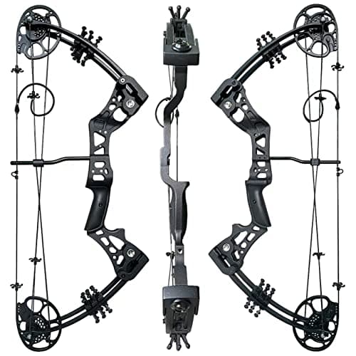 Compound Bow Set 15-45lbs for Pull Beginner and Teens Right Handed Adjustable 18"-29" Draw Length, 320 FPS Speed, Hunting Bow Archery Set New 2024