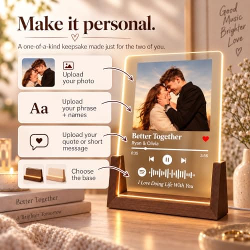 Custom Spotify Plaque, Personalized Acrylic Song Plaque with Photo, Custom Music Picture Frame, Customized Gifts for Boyfriend Girlfriend Husband Wife B0GY8ZQG4P