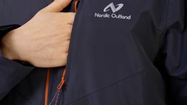 NORDIC OUTLAND Mens Lightweight Hooded Waterproof Rain Jacket Breathable Raincoat Shell for Outdoor Mountain Hiking
