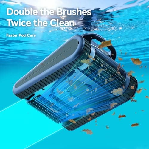 (2026 New) Robotic Pool Cleaner - Pool Vacuum 180W Brushless Motor, 48,000Pa Suction, Wall Climbing, AI-Powered Path Sonar Navigation, 3 Modes Robot for Inground & Above-Ground Pools Up to 2150 Sq. Ft