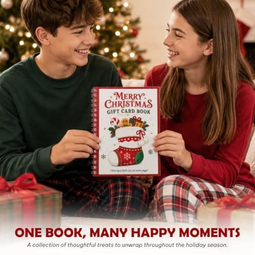 5x7 Inches Christmas Gift Card Book For Teens, Adults, Kids; Easy to Gift, Teen Girl Gifts Trendy Stuff, Stocking Stuffers Merry Christmas Gift Card Book For Teens, Adults - 24 Pages Gift Card Book B0HBPYN1SW