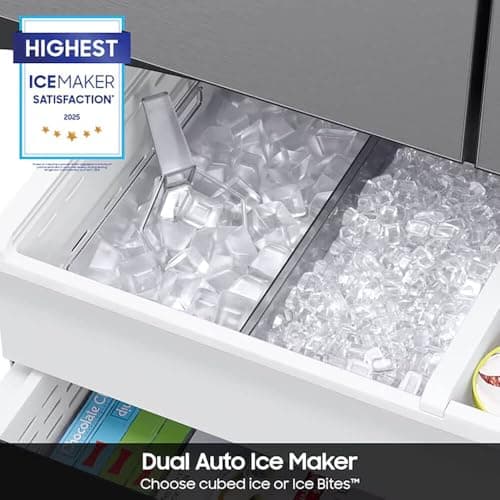 Samsung 31 cu. ft. Mega Capacity 3-Door French Door Refrigerator with Four Types of Ice, Stainless Steel, RF32CG5400SRAA