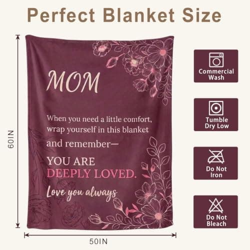 Fun Gifts for Mom on Birthday Mother's Day,Flannel Material ,Suitable for naps and rest,Size:60 x 50 in,Mom Stocking Stuffers Mom Flannel Blanket,Gifts for Mom from Daughter Son on Christmas B0HFN8TCLZ