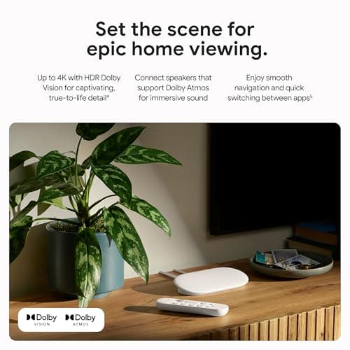 Google TV Streamer 4K - Fast Streaming Entertainment on Your TV with Voice Search Remote - Watch Movies, Shows, Live TV, and Netflix in 4K HDR - Smart Home Control - 32 GB of Storage - Hazel