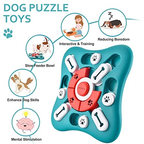 PETSTA Dog Puzzle Toys, Treat Dispensing Dog Enrichment Toys for IQ Training and Brain Stimulation, Interactive Mentally Stimulating Toys as Gifts for Puppies, Cats, Dogs B09XXPCB4T