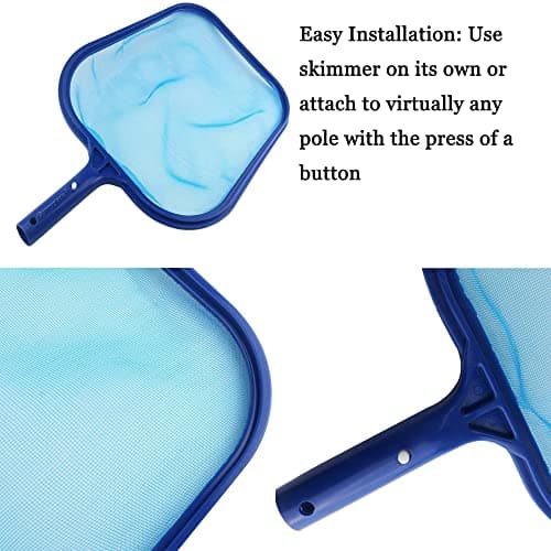 Sunnyglade Swimming Pool Cleaner Supplies/Professional Heavy Duty Pool Leaf Rake Fine Mesh Frame Net/Cleaning Leaf Skim Net (17.5x11.8in)