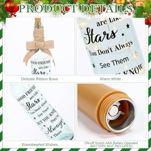 Friendship Gifts for Women Christmas 2026 Lighted Wine Friendship Bottle Holiday Unique Friends Gift for Girlfriend Men Birthday Wine Bottle Light Christmas Table Centerpieces Decorations