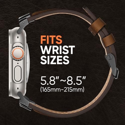 Suitisbest Leather Band Compatible for Apple Watch Ultra Band 49mm 46mm 45mm 44mm 42mm 41mm 40mm, Genuine Leather Replacement Strap for iWatch series 11 10 9 8 7 6 5 4 3 2 1, SE 3 2 1, Ultra 3 2 1