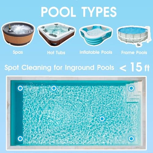 Rechargeable Hot Tub Vacuum Cleaner for Spa - Magnetic Drive System, Ultra Fine Mesh Filter for Small Particle, Spot Cleaning for Above-Ground Inground Pools, 70 Mins (Blue)