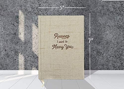 Reasons I Want to Marry You Wedding Gift Notebook - Write Love Letters To and From Bride & Groom - Linen Hardcover Letterpress and Embossed Journal for Proposal, Engagement, Anniversary, Fiance Gifts