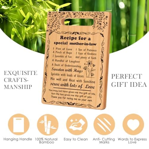 from Daughter Son in Law Best Mother in Law Birthday Christmas Wedding Gift to My Mother in law Cutting Boards Set Great Gifts for Mother in law Mother of the Bride Groom Gifts B0CG3KJ9S8