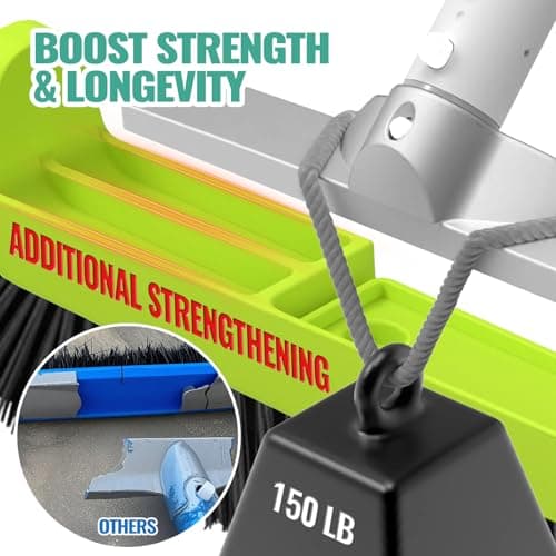 18" Pool Brush Head for Cleaning Swimming Pool Walls, Curved Ends High-Efficiency Scrub Brush for Tile, Fiberglass, Flooring and Vinyl Pools, Fits Φ1.25” Poles (Green & Black)