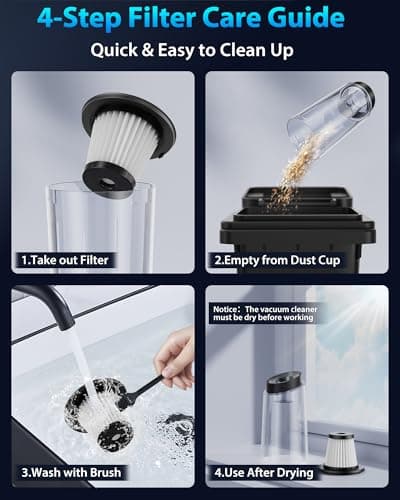 XenonLab Handheld Vacuum Cordless 1.1 Pounds Car Vac 10000PA Hand Held Vacuums 4-in-1 Hand Vac Cordless Rechargeable HEPA Filter Large Capacity Dust Cup for Car Office Home Pets Hair (Gray)